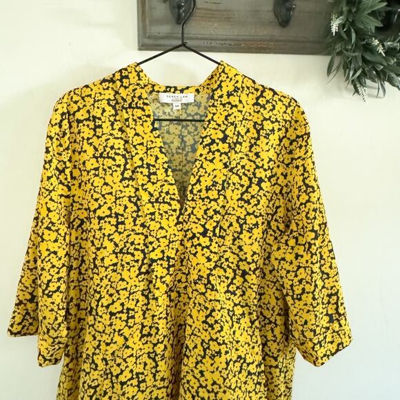 Derek Lam Yellow Floral Scarf Neck Dress EU 54/US XXL - Picture 2 of 6